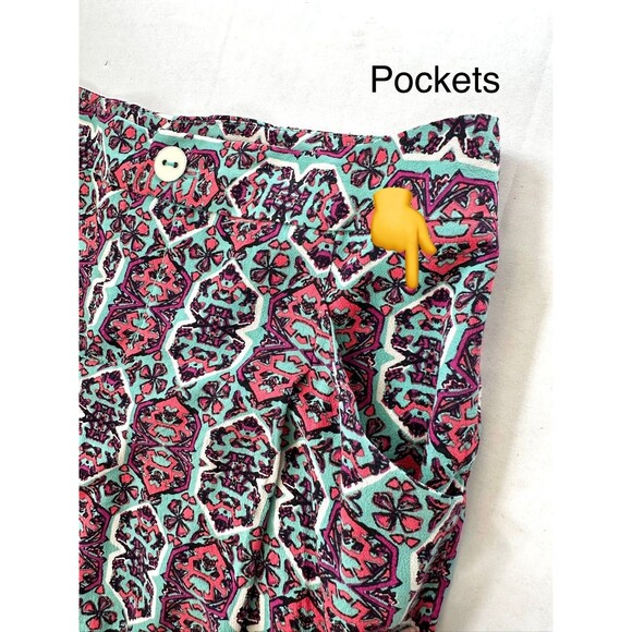 Elevenses Women’s Casual Pants Size 4 Petite Colorful Boho Lightweight Flare Leg - Picture 10 of 11